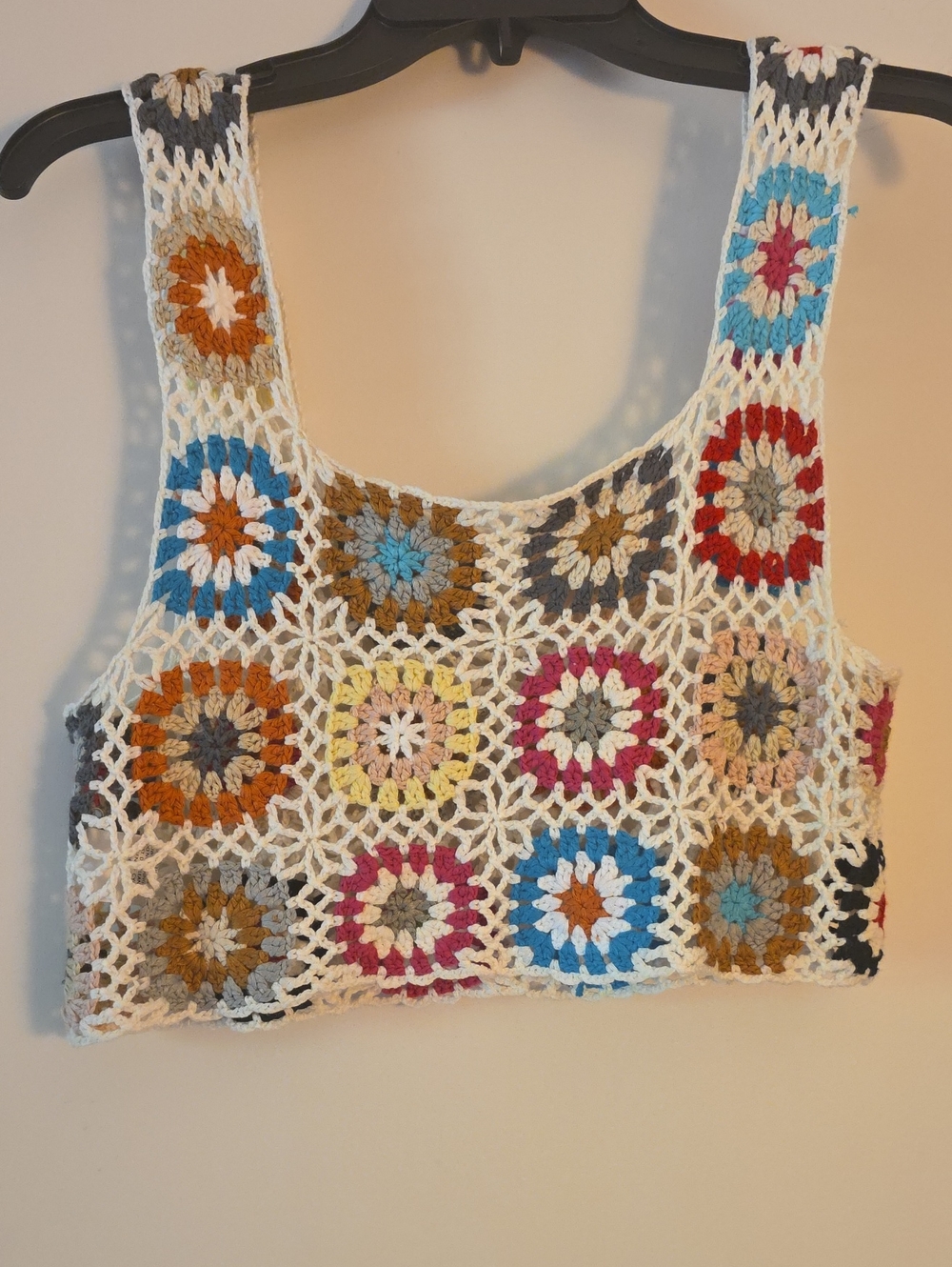 Handmade Multicolor Crochet Tank Top - Boho Summer Crop